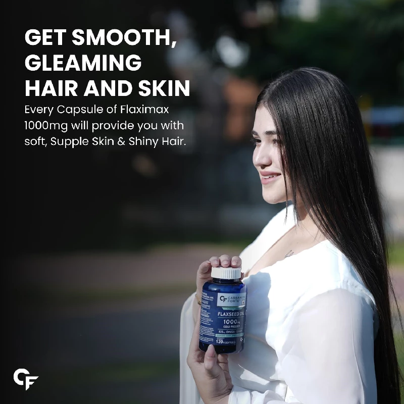 Carbamide Forte Cold Pressed Organic Flaxseed Oil Omega 3 6 9 Capsules, 360 g-4.webp